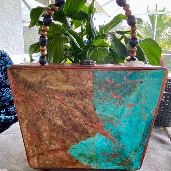 Artist Hand made cigar box purse - Picture 2 of 9